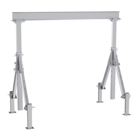 Vestil Aluminum Adjustable Height Gantry Crane w/Adjustable Leveling Option 10 ft.x10 ft. 4K Silver AHA-4-10-10-ALO